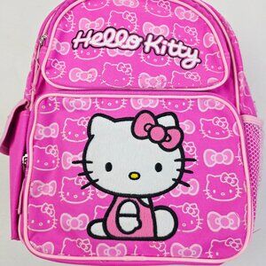 Hello Kitty Pink Backpack Adjustable Strap Two Front Pockets Two Side Pockets